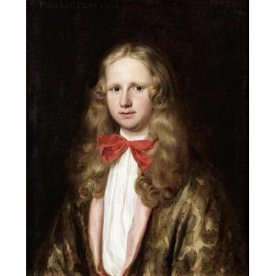 Portrait of Sir Philip Perceval (1656-1680), half-length, in a grey brocade coat, a white chemise and a red cravat by Jacob Ferdinand Voet