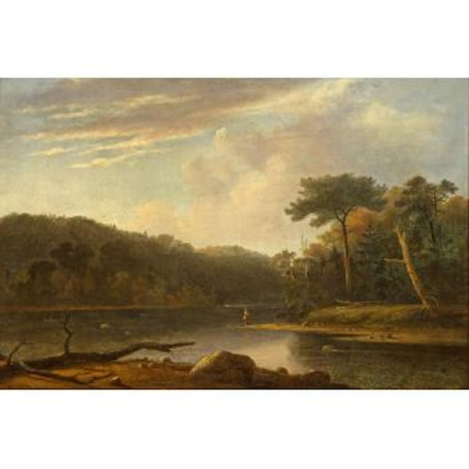 Man fishing in a stream by Thomas Doughty