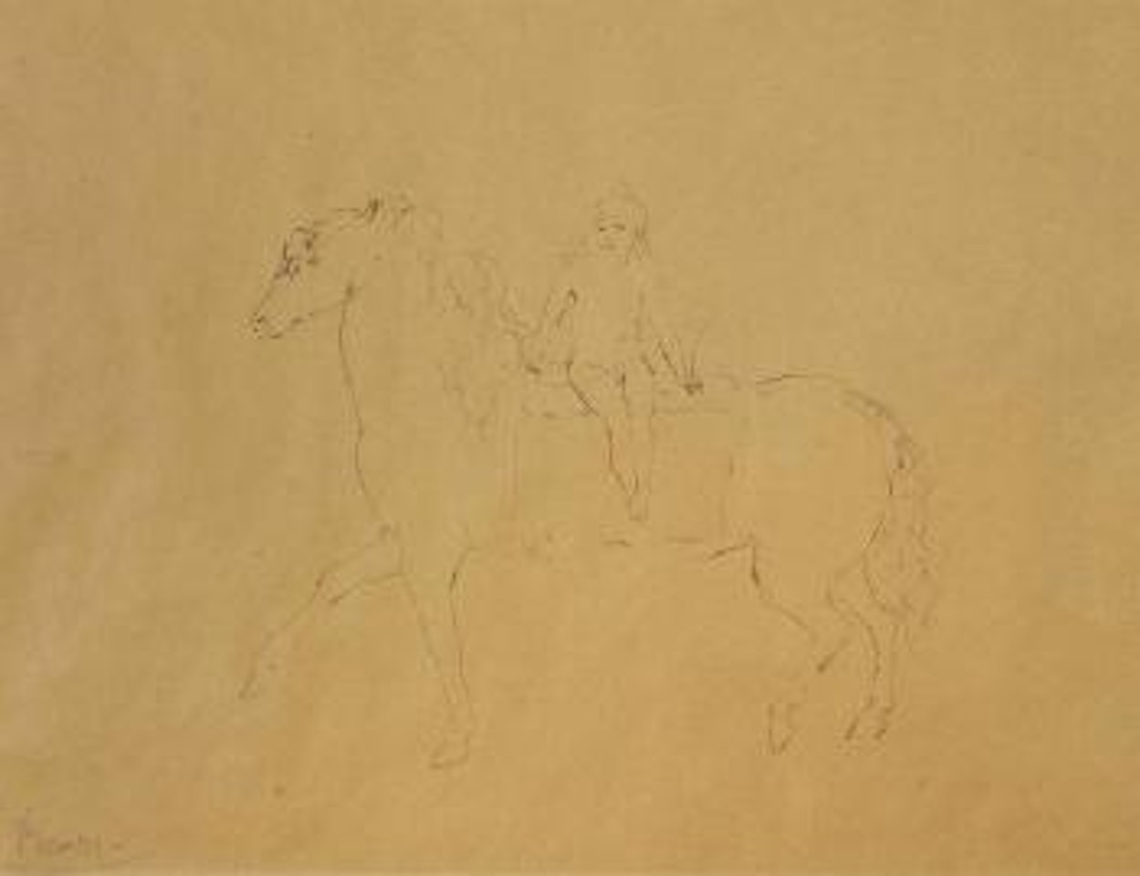 Fillette assise sur un cheval by Pablo Picasso