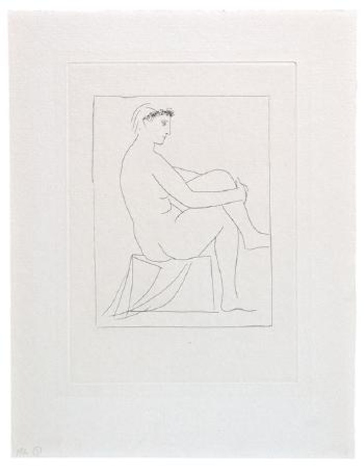 Femme Nue Couronnée de Fleurs (from La Suite Vollard) by Pablo Picasso