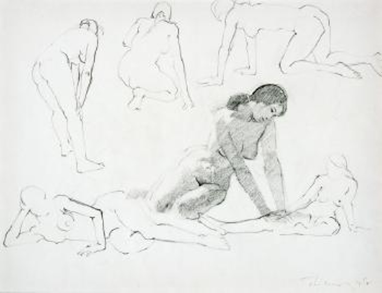 Untitled (Double-Sided Drawing) by Wayne Thiebaud