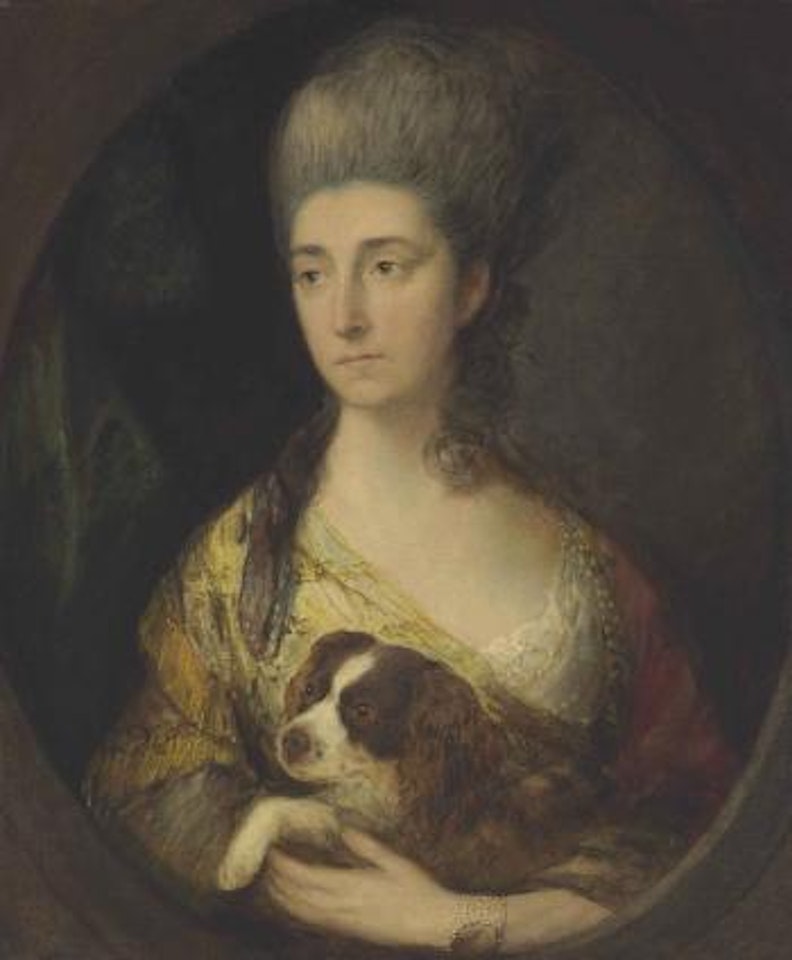 Portrait of Lady Frederick Campbell (Countess Ferrers) with a spaniel by Thomas Gainsborough