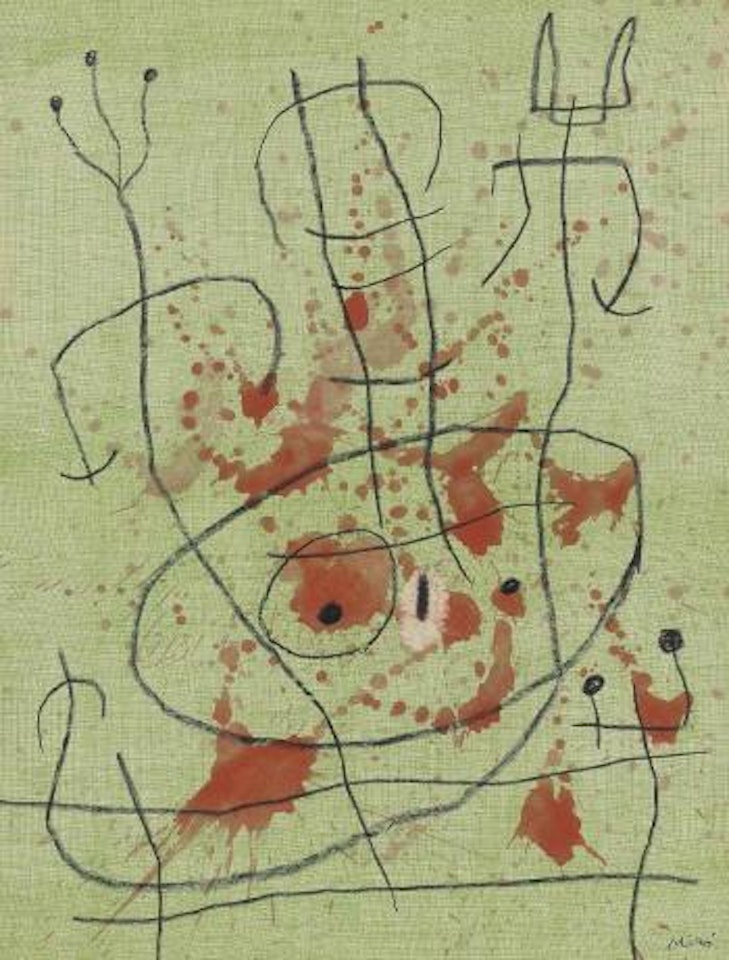 Personnage et oiseaux by Joan Miró