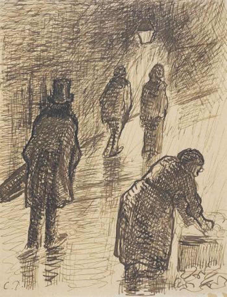 Le marchand de marrons by Camille Pissarro