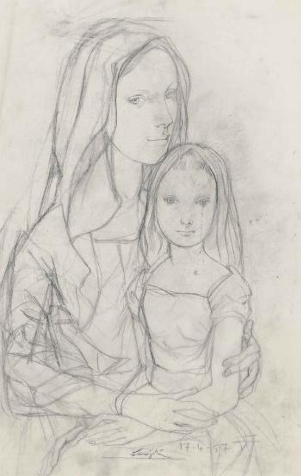 Mère et sa fille by Leonard Tsuguharu Foujita