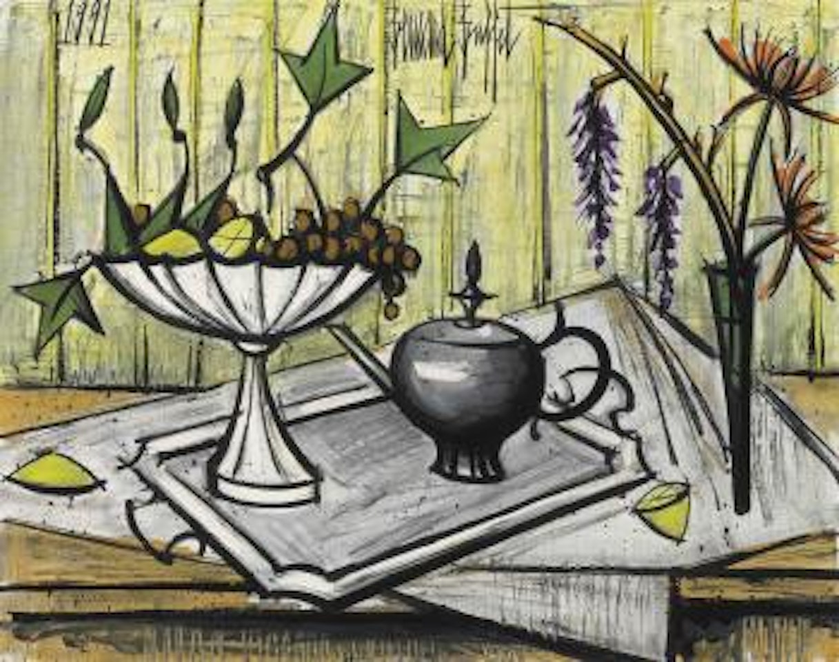 Compotier sur un plateau by Bernard Buffet