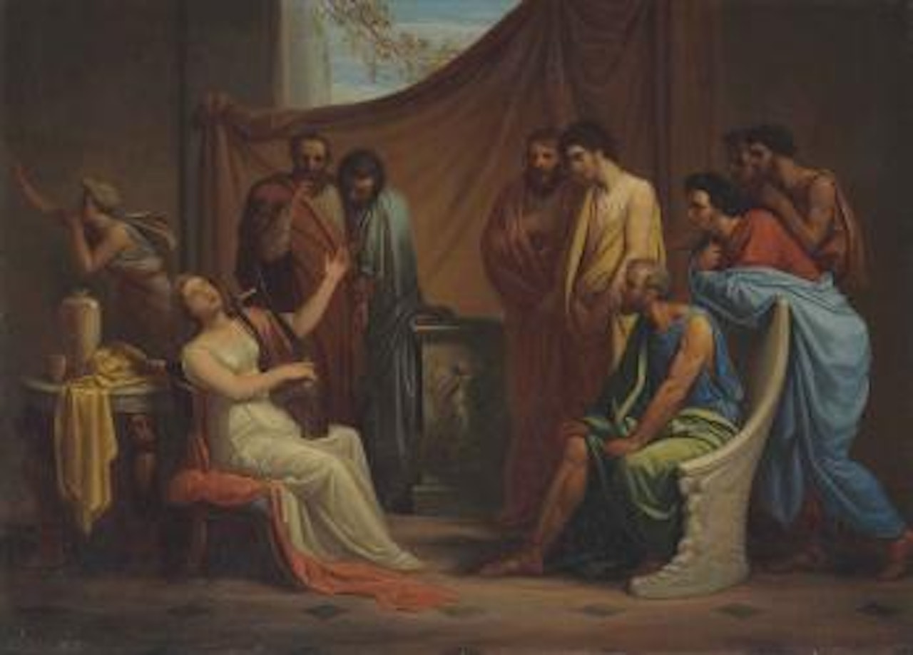 Sappho singing her versus by French School