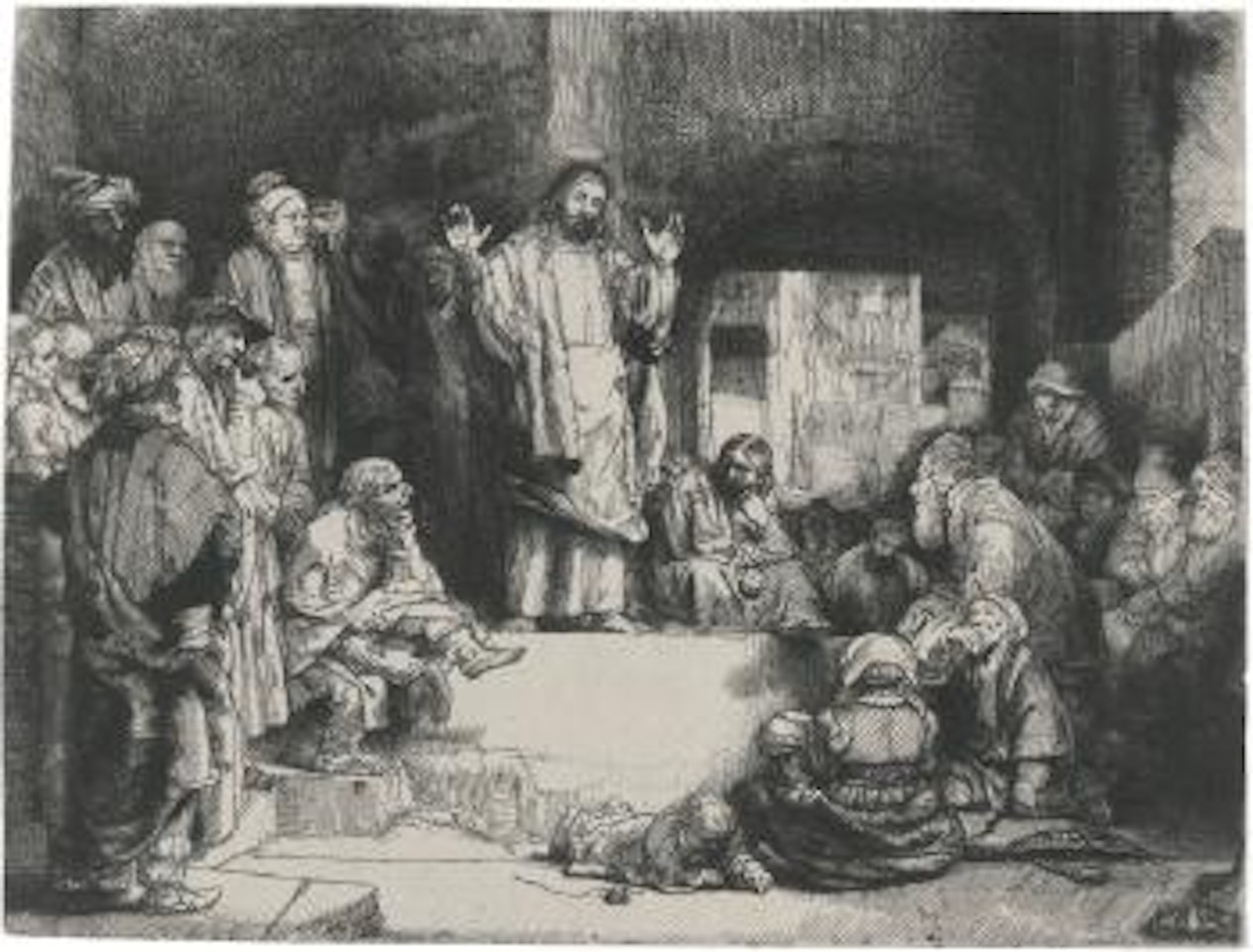 Christ Preaching ('La Petite Tombe') (B., Holl. 67; New Holl. 298; H. 256) by Attributed to Rembrandt Harmensz van Rijn