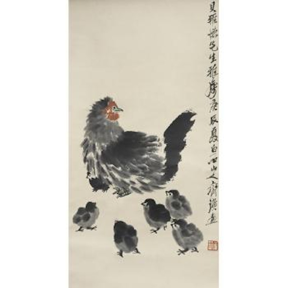 Hen and Six Chicks by Qi Baishi