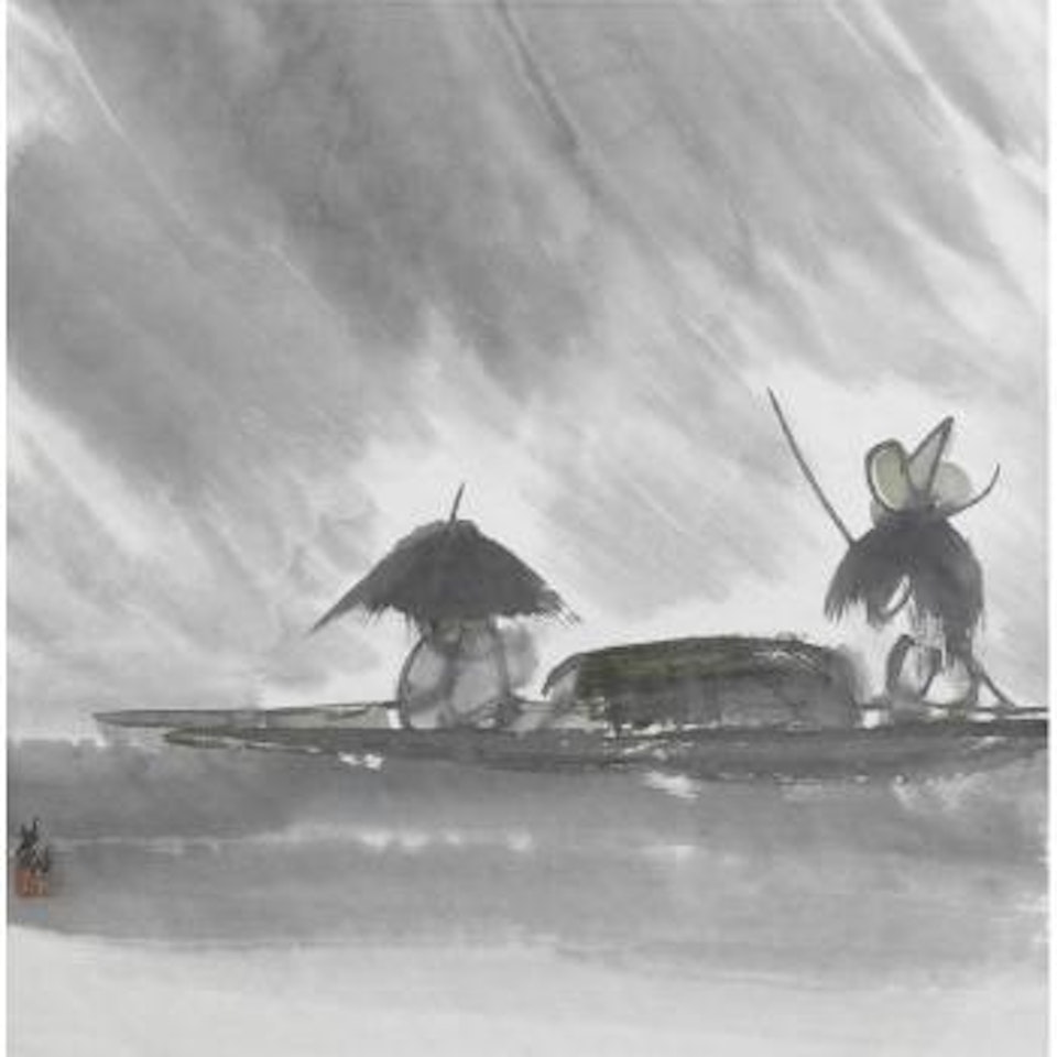 Two fishermen by Lin Fengmian