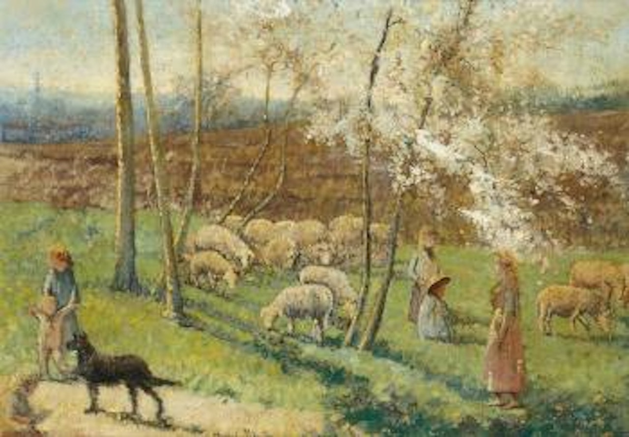 Les petits bergers au printemps by Henri Jean Guillaume Martin