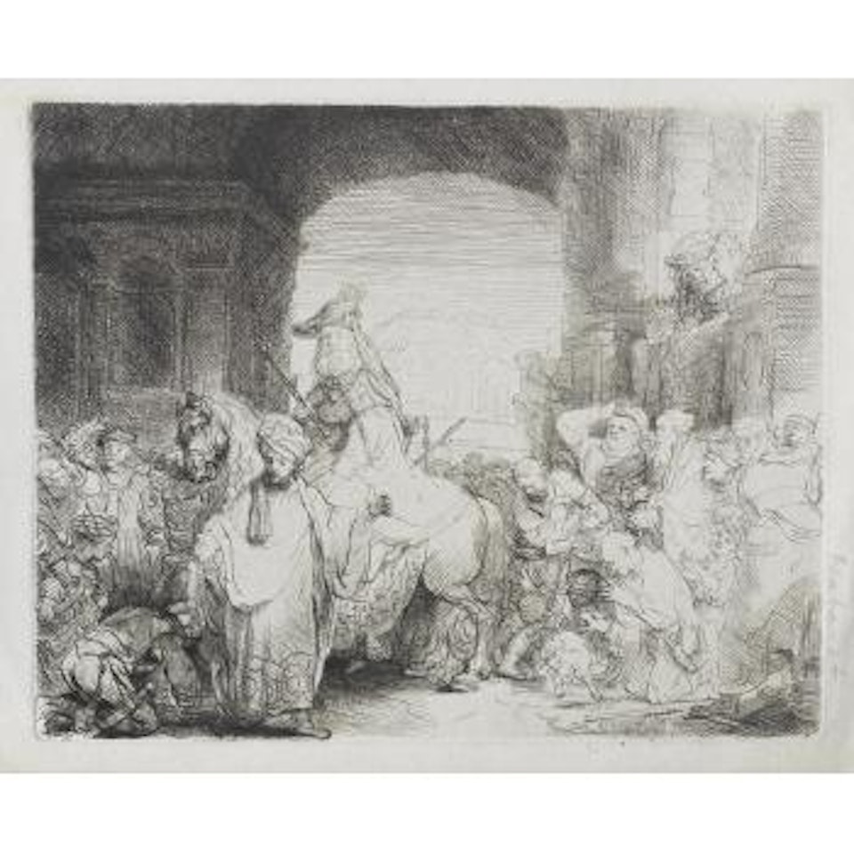 The Triumph of Mordecai (Bartsch 40) by Attributed to Rembrandt Harmensz van Rijn