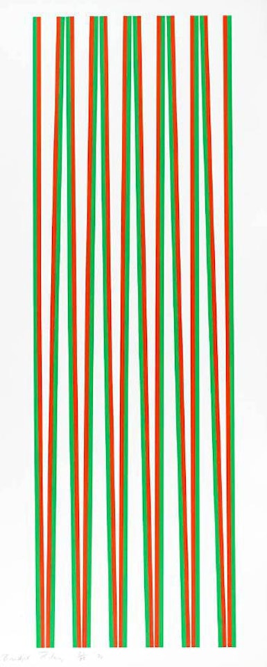 Untitled [Elongated Triangles 2] (Schubert 11) by Bridget Riley