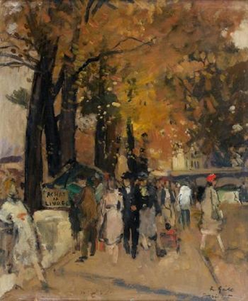 Les bouquinistes sur un quai, à Paris by François Gall
