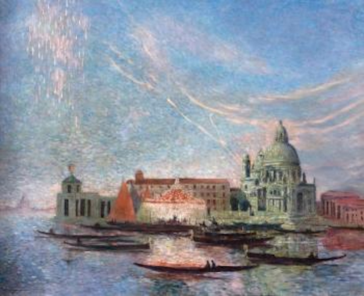 Feu d'artifice et manège à la Dogana, Venise by Ferdinand du Puigaudeau