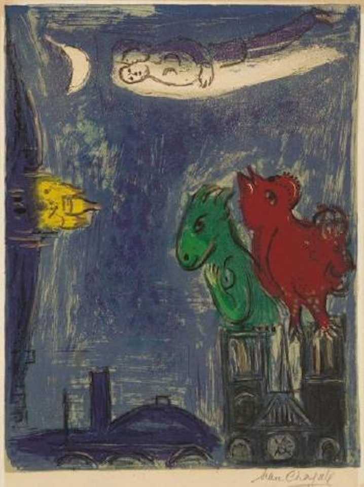 Les monstres de Notre Dame, Derrière le miroir by Marc Chagall
