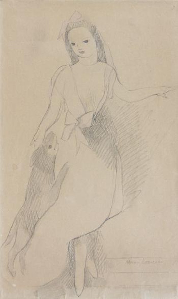 Jeune fille et son chien by Marie Laurencin