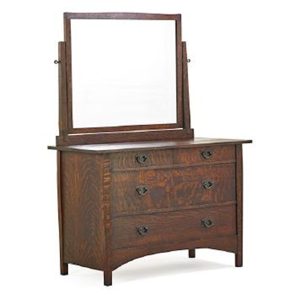 Dresser With Mirror by Harvey Ellis by Gustav Stickley