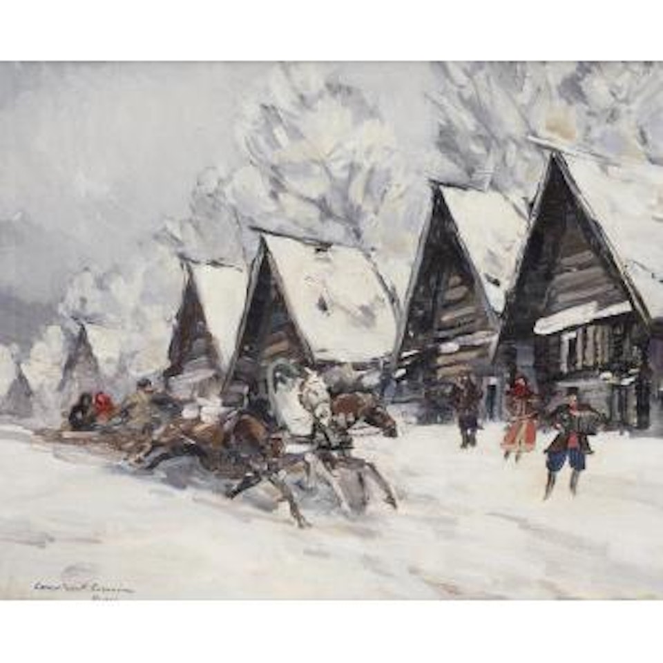 Winter landscape by Konstantin Alekseevich Korovin