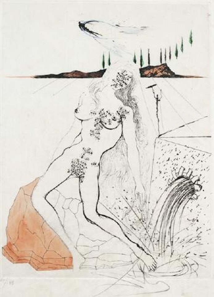 La page de Sète. Femme à la fontaine by Salvador Dali
