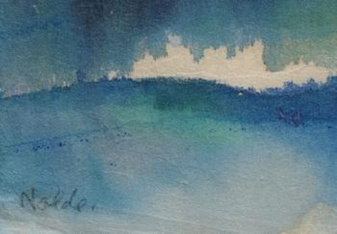 Bewegte See Mit Zwei Dampfern by Emil Nolde