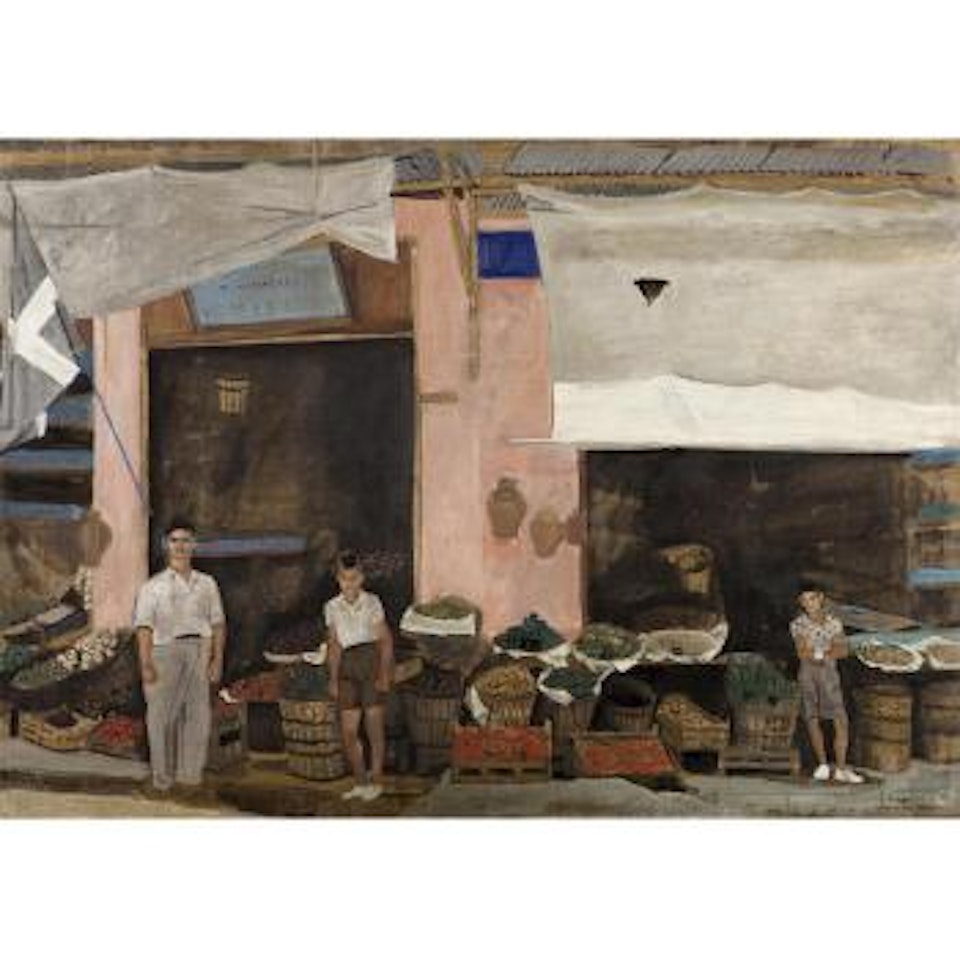 At the grocer's by Yannis Tsarouchis