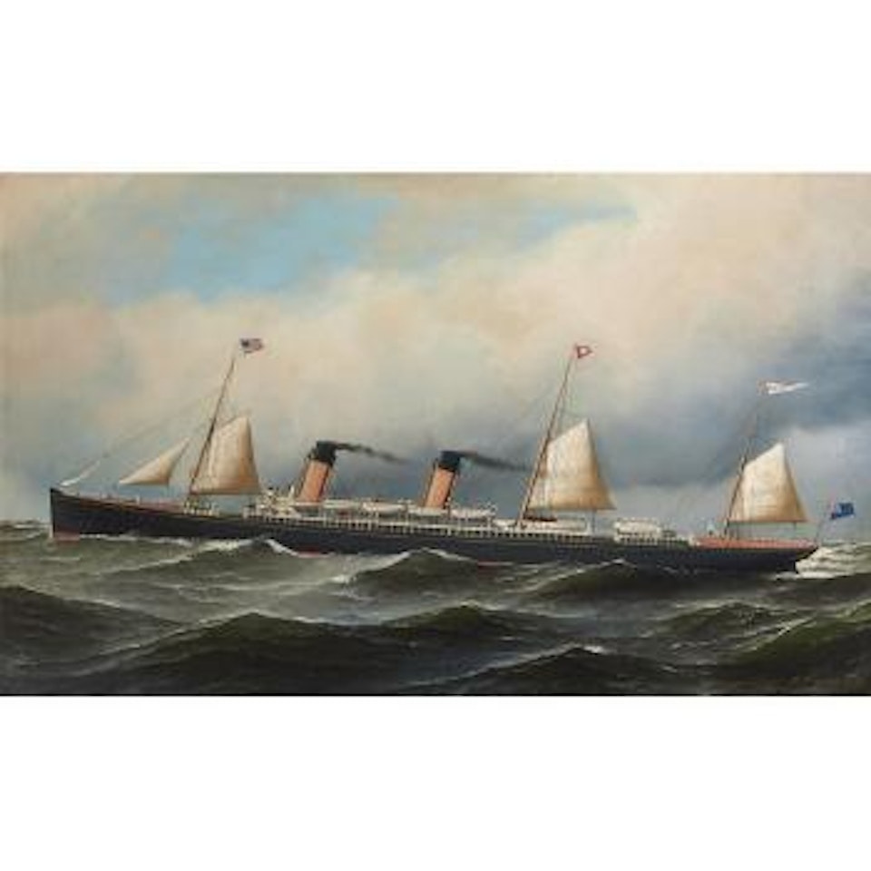 The R.M.S. Majestic of the White Star Line at sea by Antonio Jacobsen