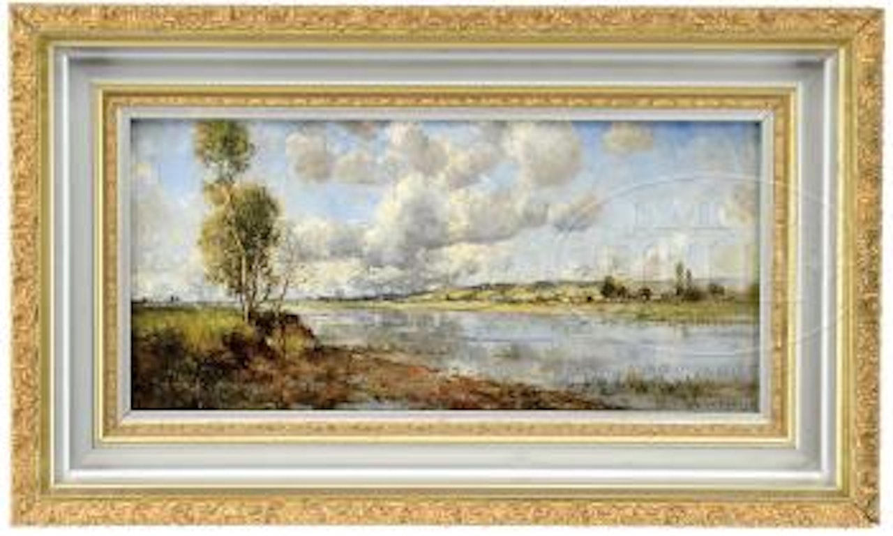 Clouds building in a summer landscape by Henri Harpignies