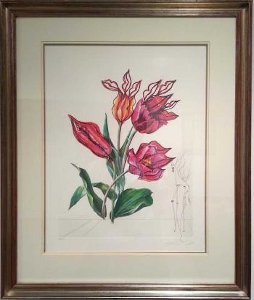 Kissing tulips by Salvador Dali