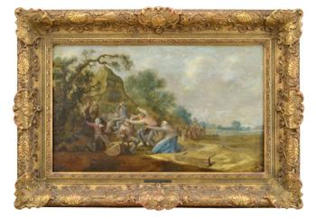 Slagsmål utanför bykrogen, byfejd by Adriaen van Ostade