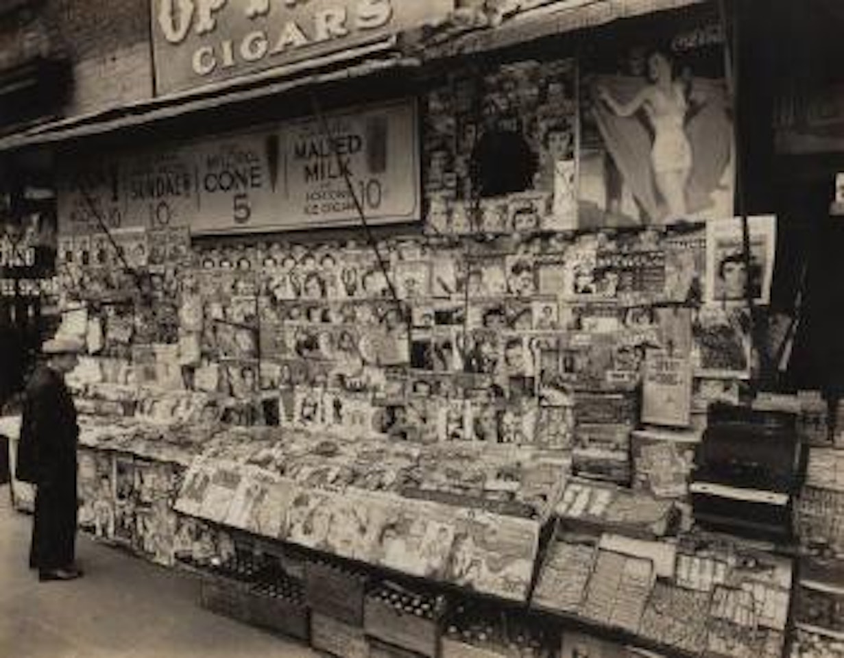 Newsstand, East 32nd Street & Third Avenue, Manhattan, November 19, 1935 by Berenice Abbott