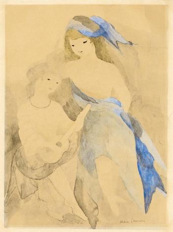 Jeunes Filles Avec Guitare by Marie Laurencin