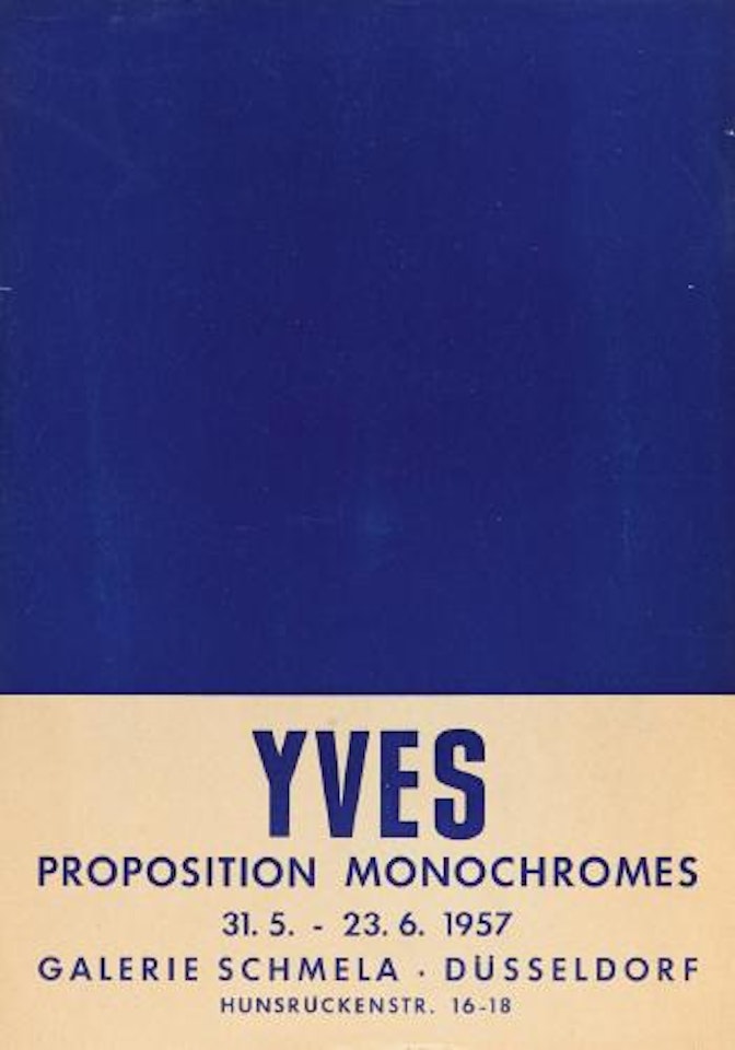 Yves - Proposition Monochromes by Yves Klein