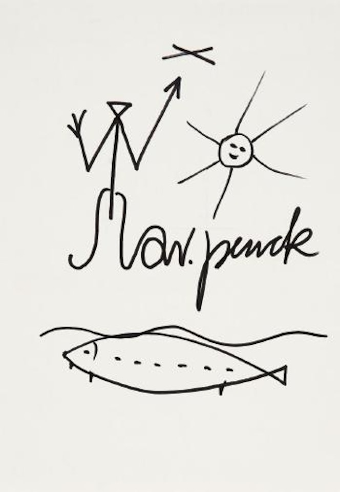 Ohne Titel (Sonne Und Fisch) by A.R. Penck