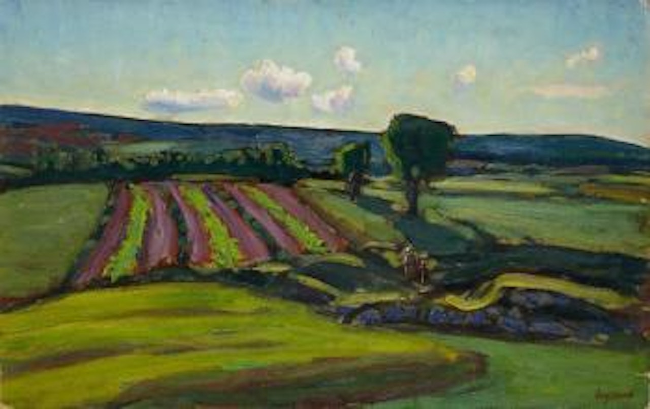 Paysage aux petits nuages et aux petits personnages (Vaucluse) by René Seyssaud