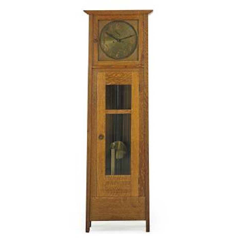 Early Trapezoidal Grandfather Clock by Gustav Stickley