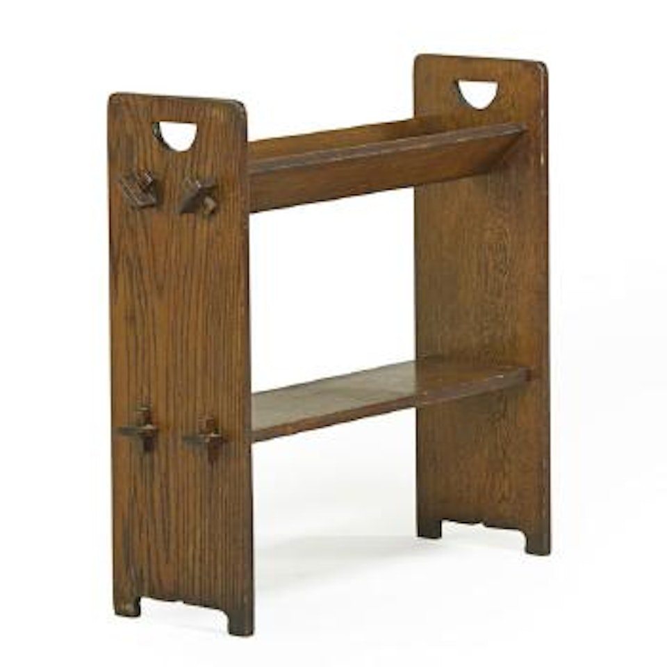 V-trough book stand by Gustav Stickley