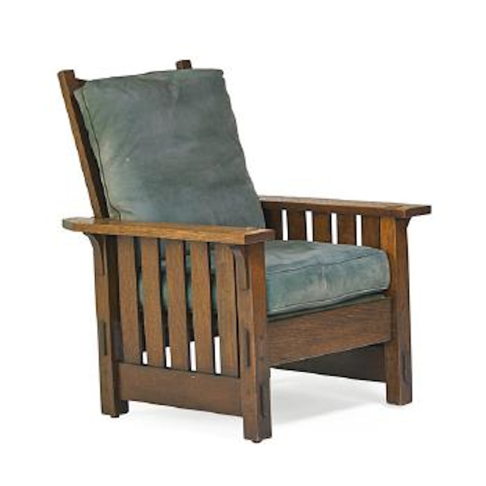 Flat Arm Morris Chair (No. 332) by Gustav Stickley