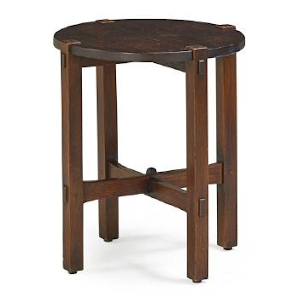 Early Lamp Table With Stacked Stretchers And Through Tenons by Gustav Stickley