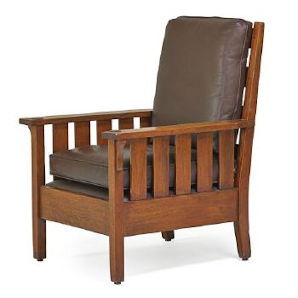 Fixed-back Oversized Armchair by Gustav Stickley