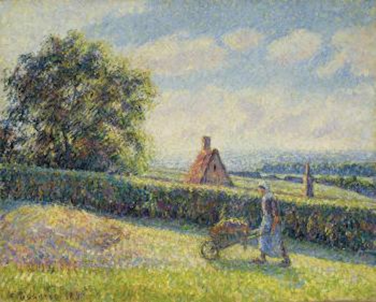 Femme poussant une brouette, Eragny by Camille Pissarro