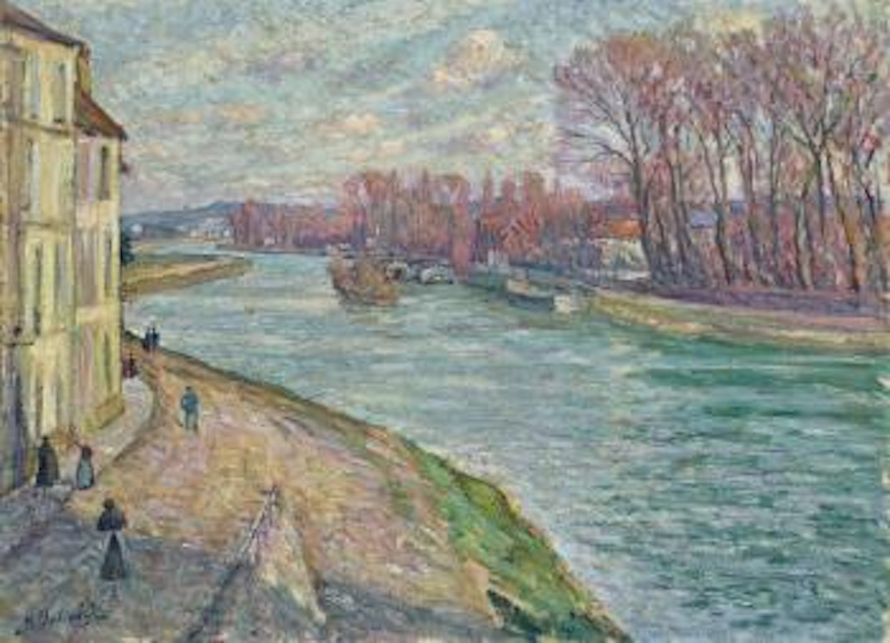 Personnages sur le quai de la Marne by Henri Lebasque