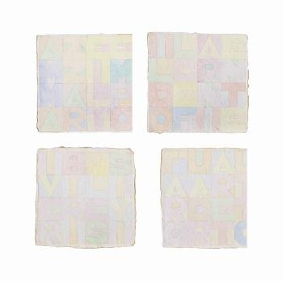 (i) Ammazzare il Tempo (Nove Quadrati) (ii) Il Dolce Far Niente (Nove Quadrati) (iii) I Verbi Riflessivi (Nove Quadrati) (iv) Far Quadrare Tutto (Nove Quadrati) by Alighiero Boetti