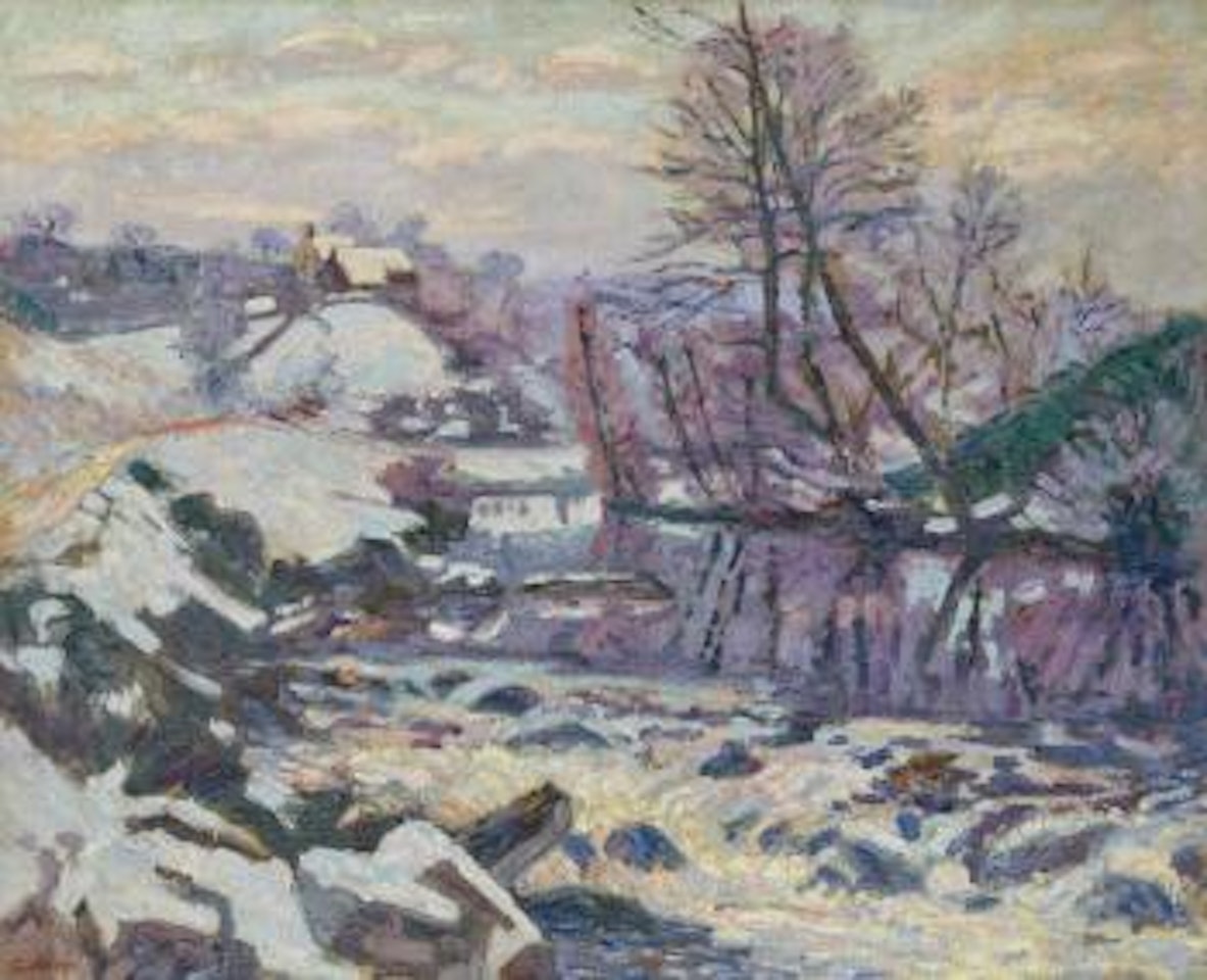 Ecluse des Bouchardonnes sous la neige by Armand Guillaumin