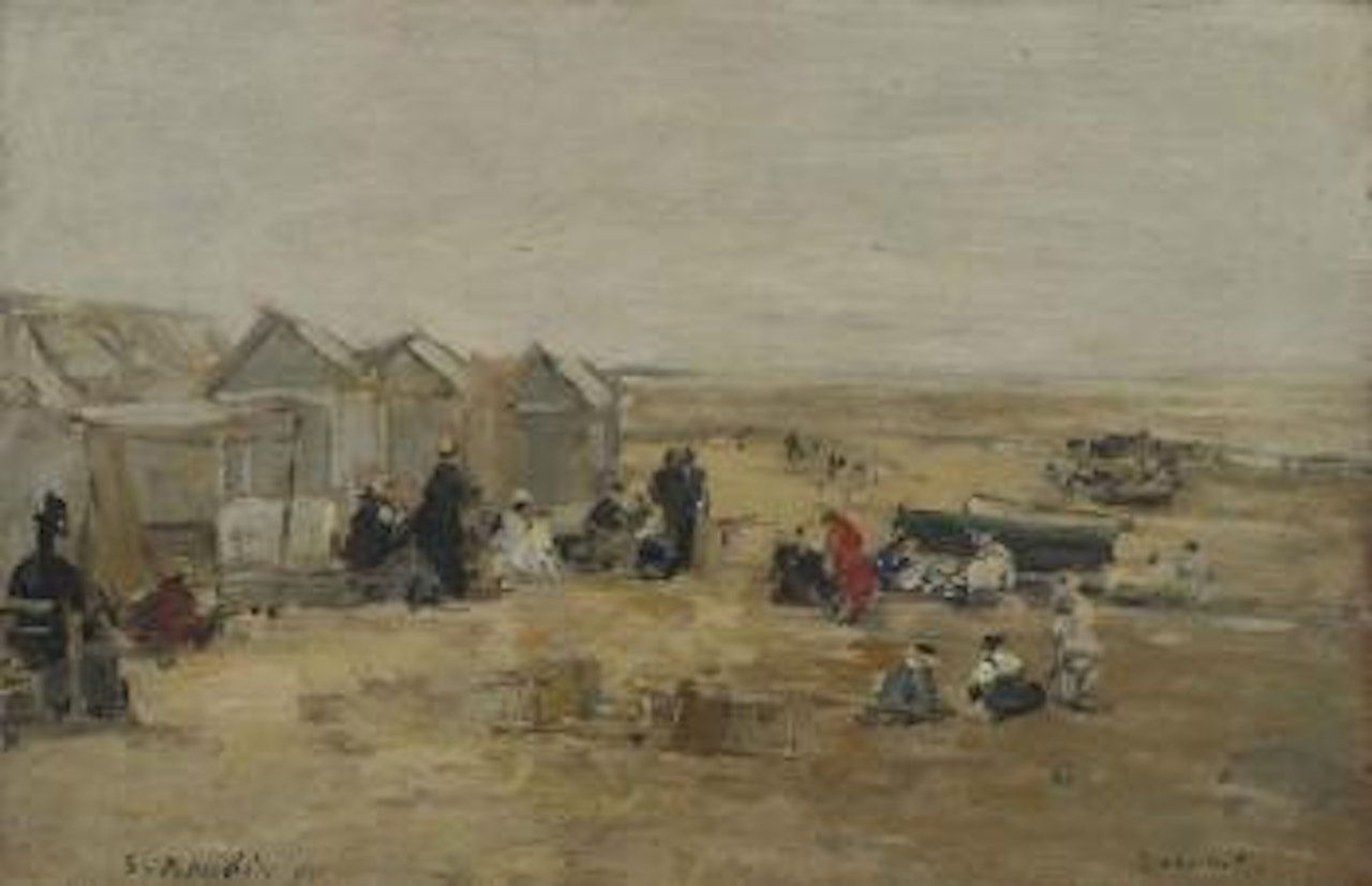 Deauville Scène de plage by Eugène Boudin