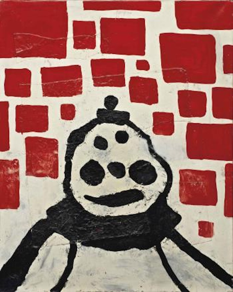 Abstract Painting with Clown by Donald Baechler