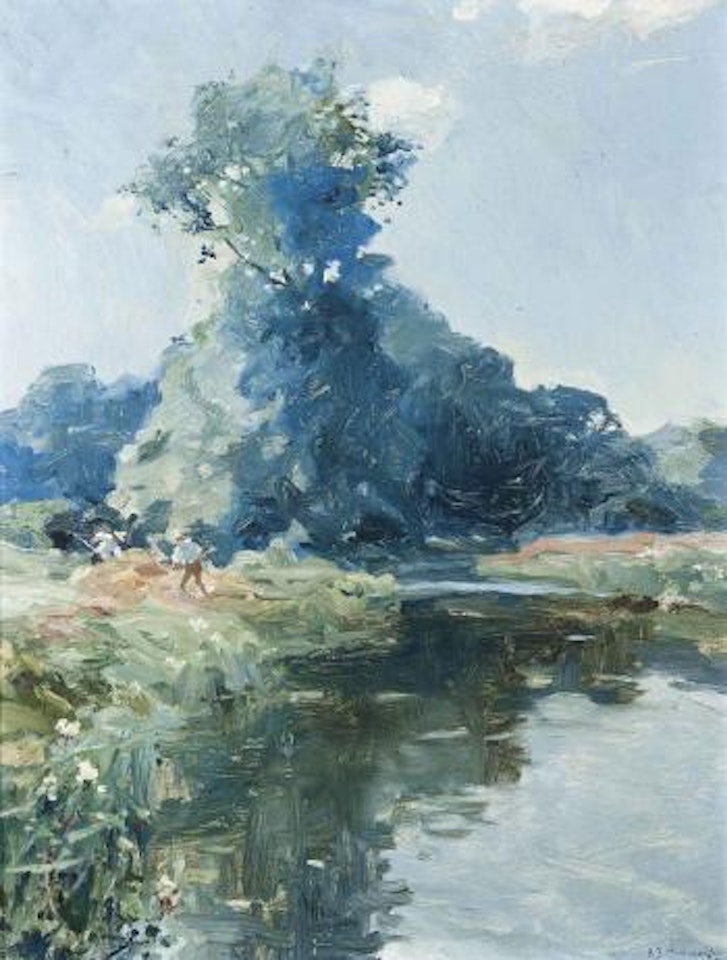A quiet stretch of the river by Alfred James Munnings
