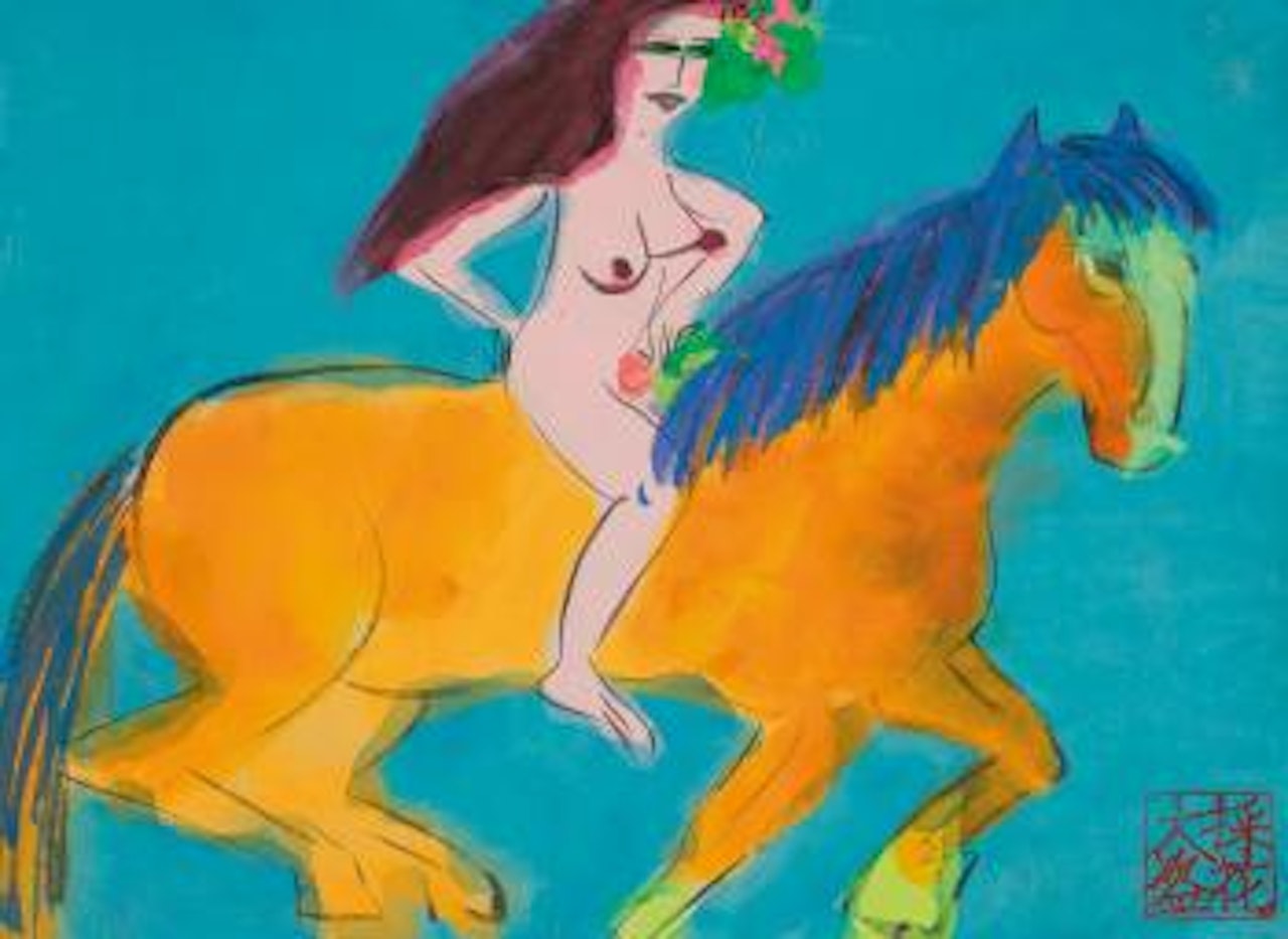 Lady On A Horse by Walasse Ting