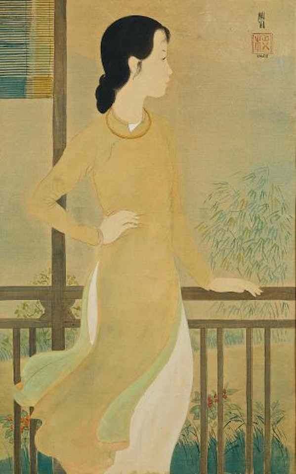 Elegant Lady Overlooking The Balcony by Mai Trung Thu