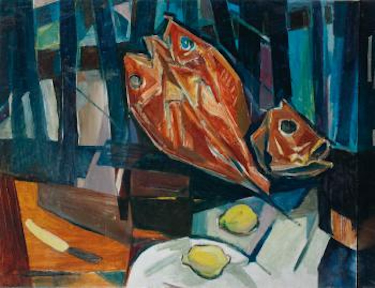 Still Life With Lemons And Fish by Chen Wen Hsi